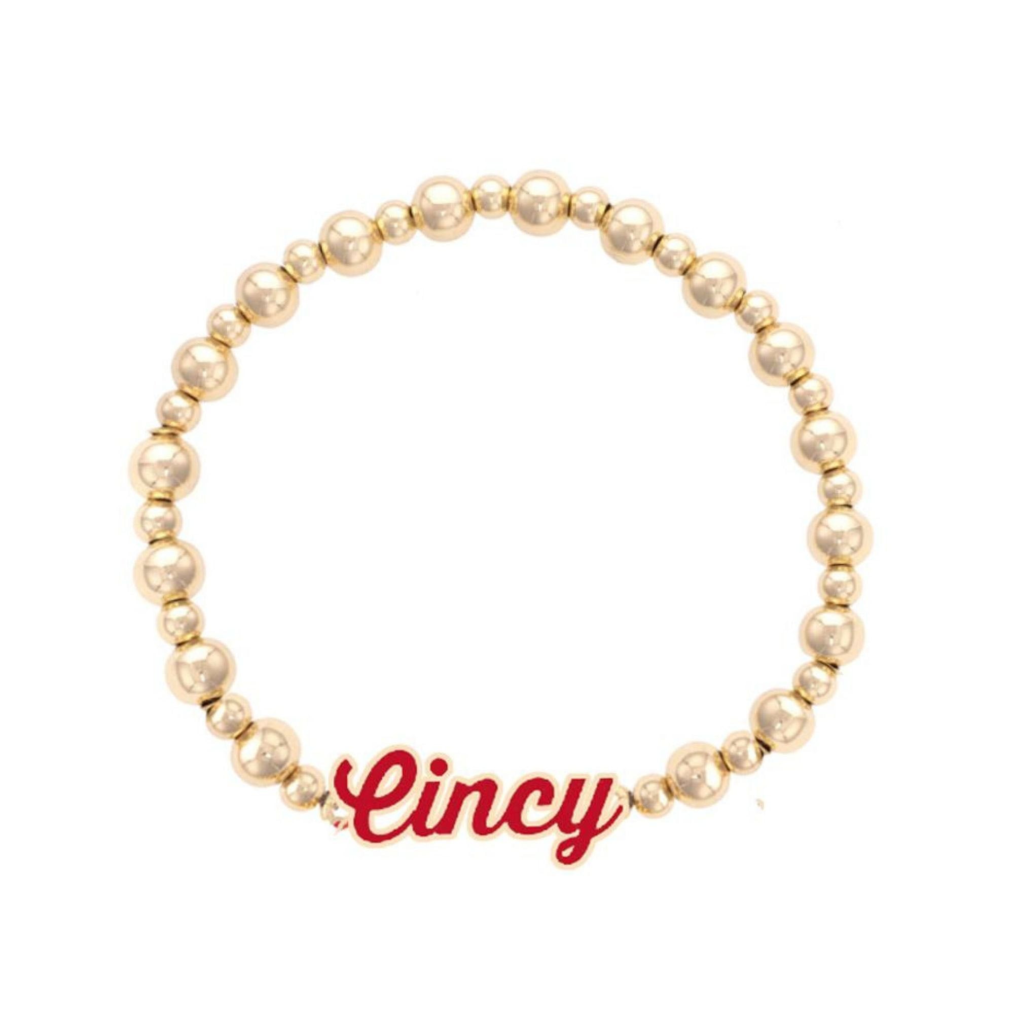 Women's CANVAS Style Cincinnati Bearcats Enamel Autograph Stretch Bracelet