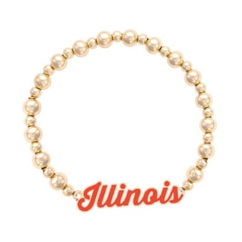 Women's CANVAS Style Illinois Fighting Illini Enamel Autograph Stretch Bracelet