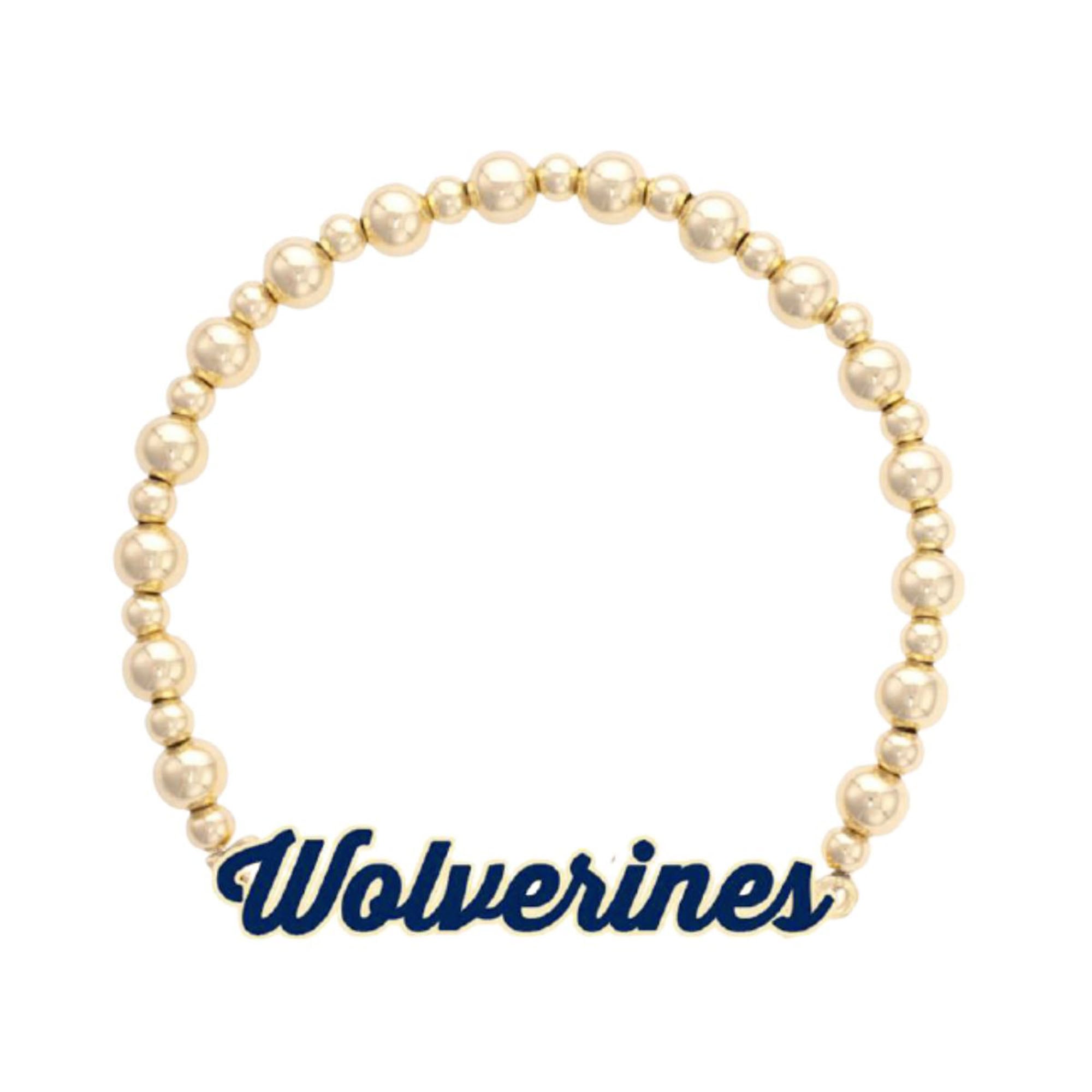 Women's CANVAS Style Michigan Wolverines Enamel Autograph Stretch Bracelet