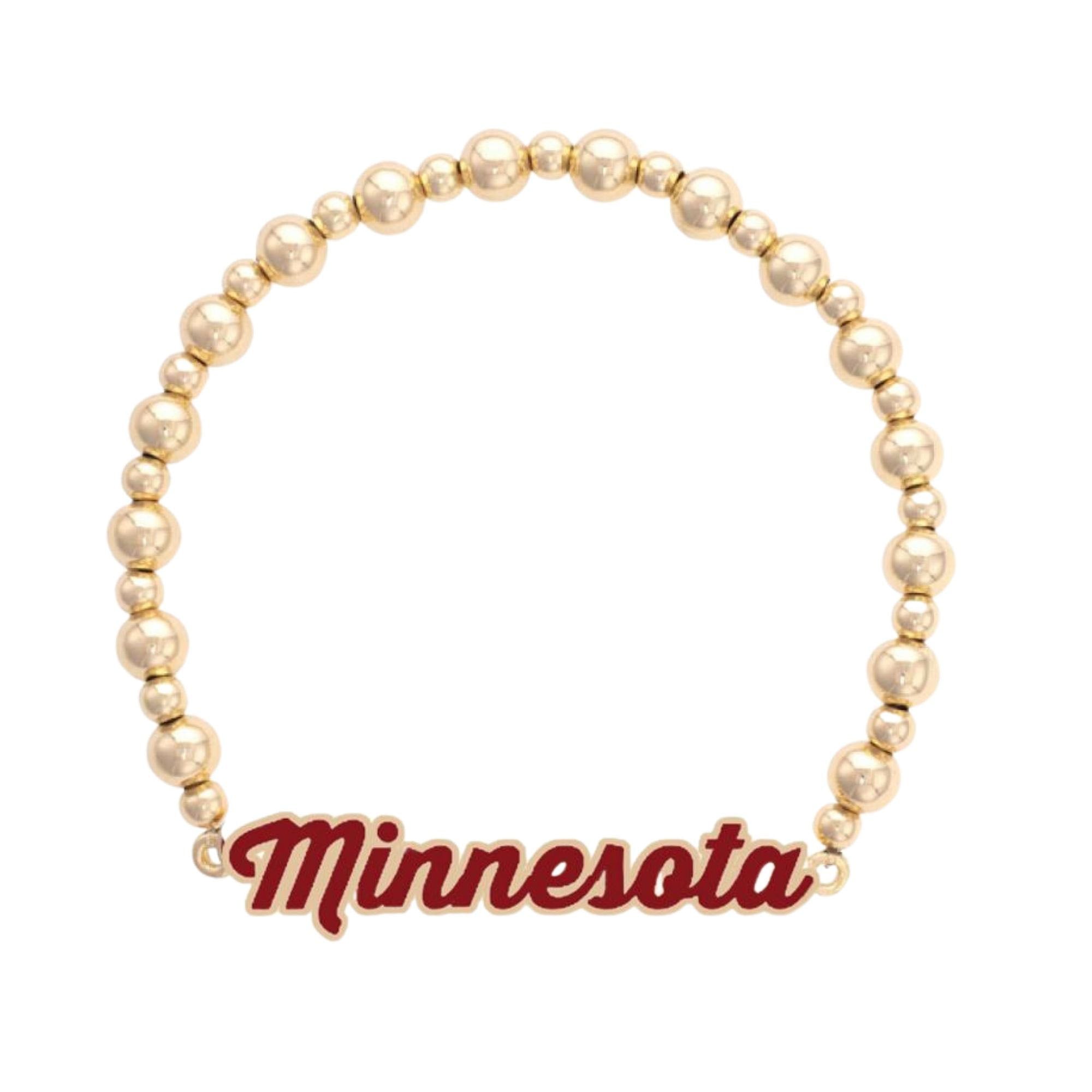 Women's CANVAS Style Minnesota Golden Gophers Enamel Autograph Stretch Bracelet