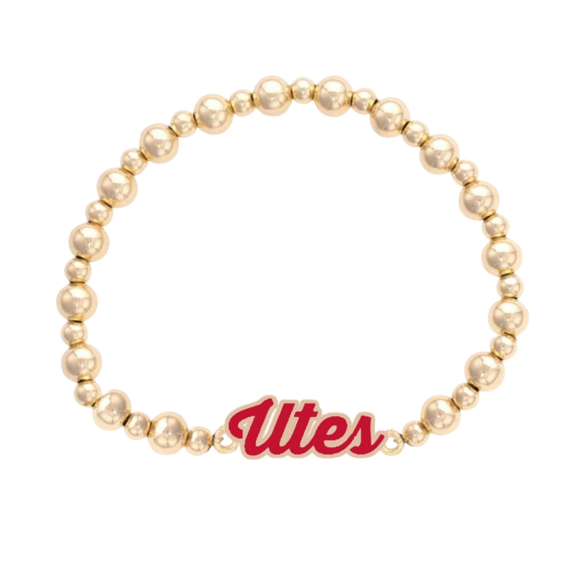 Women's CANVAS Style Utah Utes Enamel Autograph Stretch Bracelet