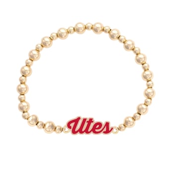Women's CANVAS Style Utah Utes Enamel Autograph Stretch Bracelet