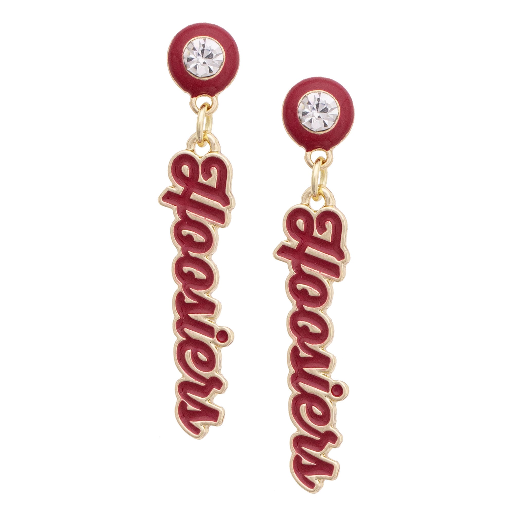 Women's CANVAS Style Indiana Hoosiers Rhinestone Drop Autograph Enamel Earrings