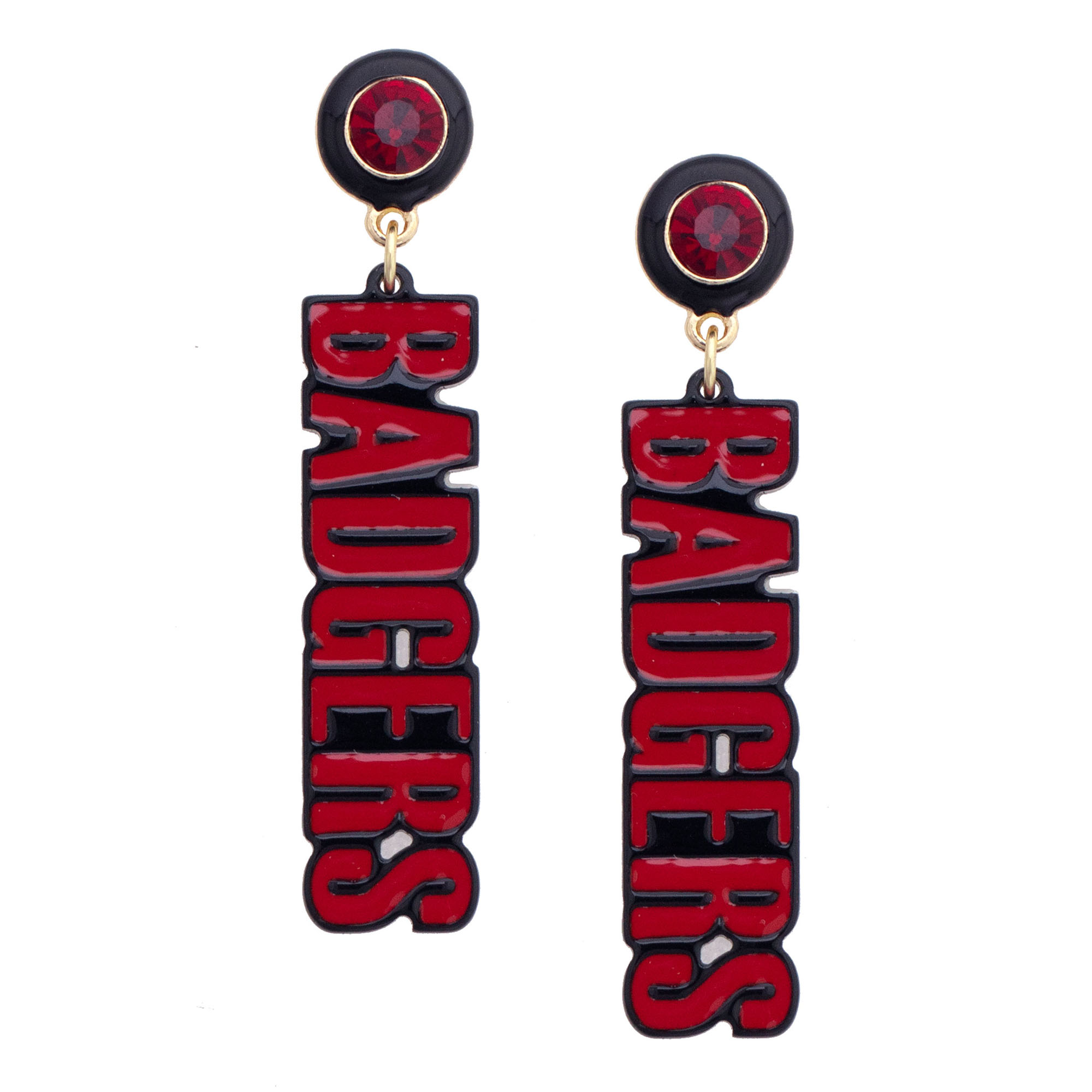 CANVAS Style Wisconsin Badgers Block Letter Earrings