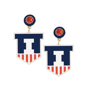 Women's CANVAS Style Illinois Fighting Illini Resin Earrings