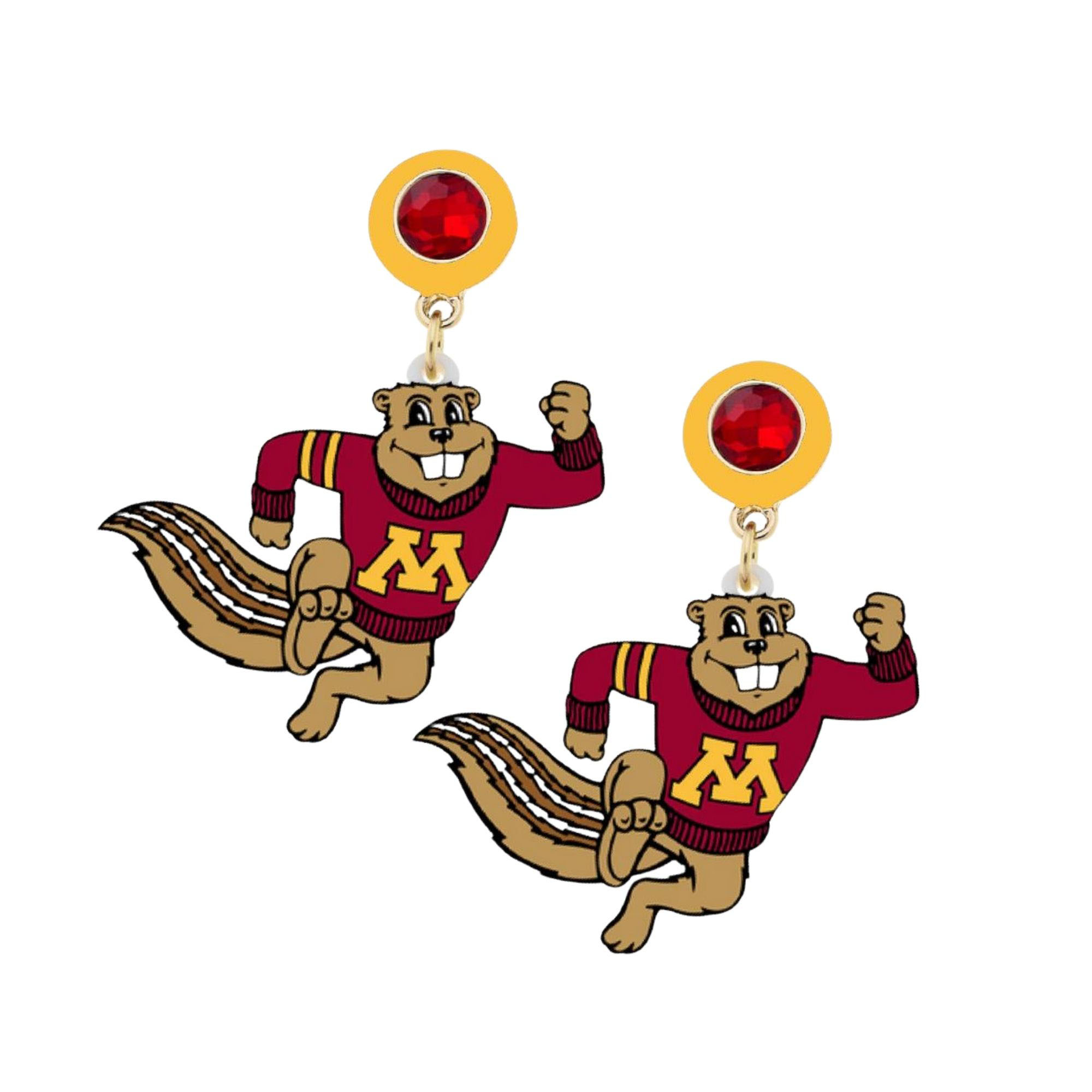 Women's CANVAS Style Minnesota Golden Gophers Resin Earrings