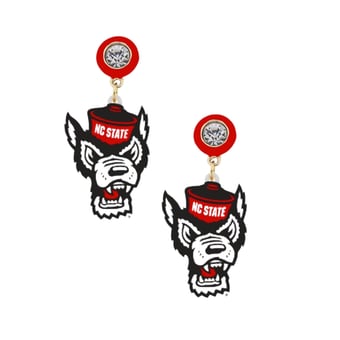 Women's CANVAS Style NC State Wolfpack Resin Earrings