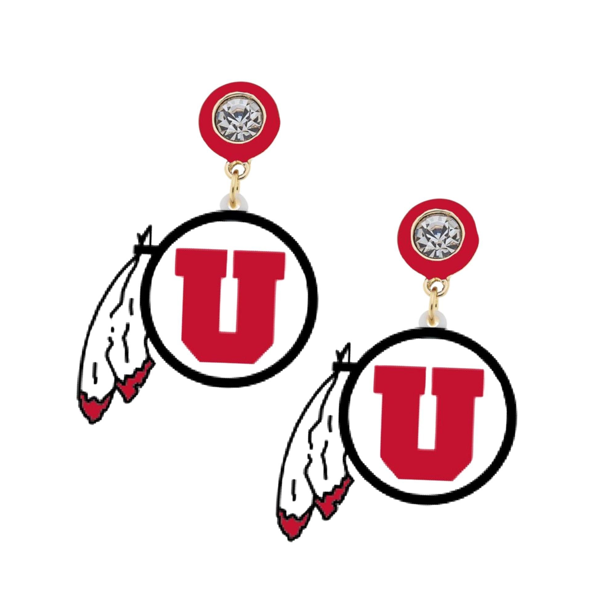 Women's CANVAS Style Utah Utes Resin Earrings