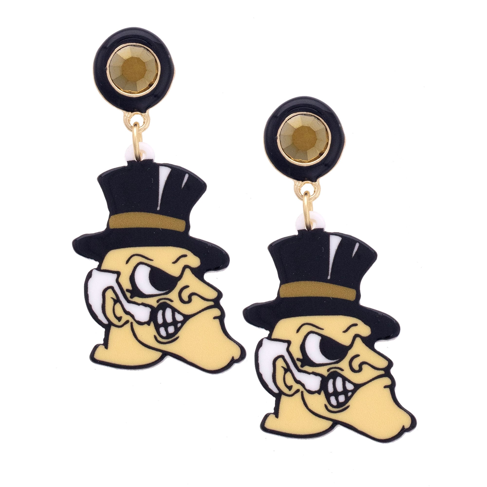 Women's CANVAS Style Wake Forest Demon Deacons Resin Earrings