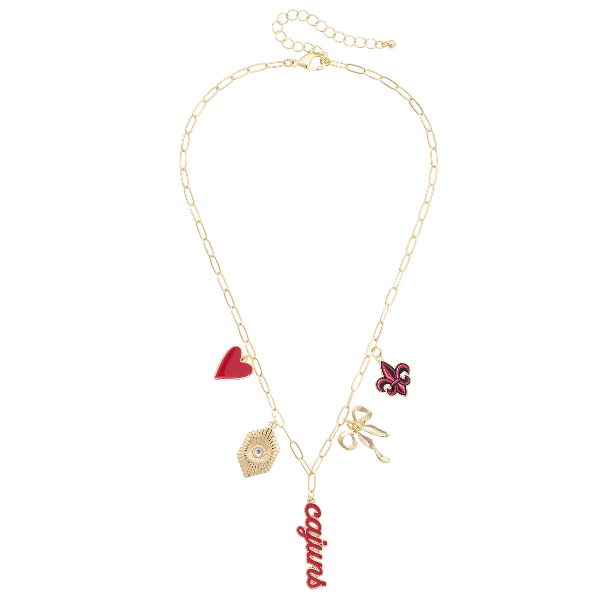 Women's CANVAS Style Louisiana Ragin' Cajuns Paperclip Charm Necklace