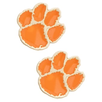 Women's CANVAS Style Clemson Tigers Logo Stud Earrings