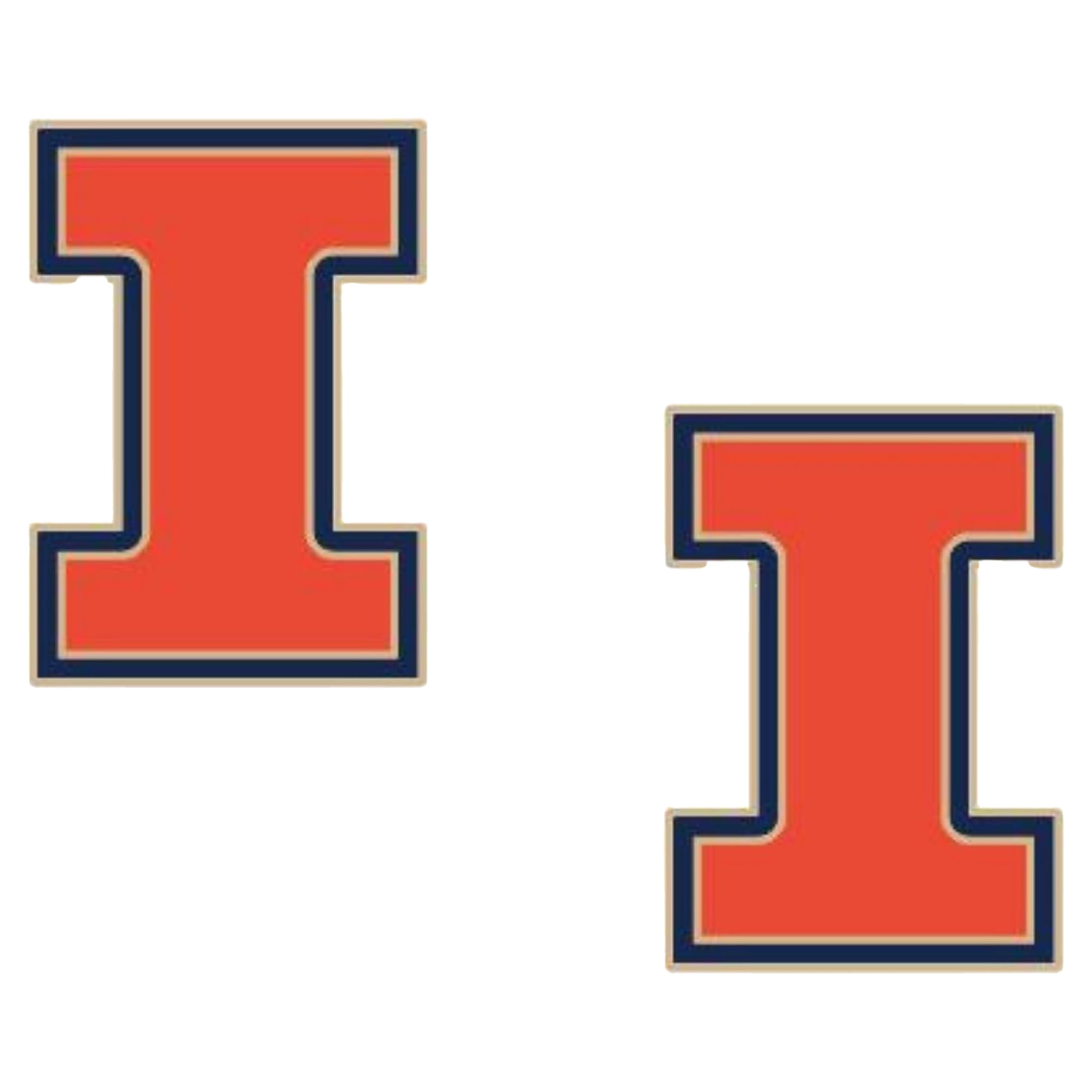 Women's CANVAS Style Illinois Fighting Illini Logo Stud Earrings