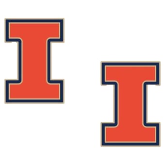 Women's CANVAS Style Illinois Fighting Illini Logo Stud Earrings
