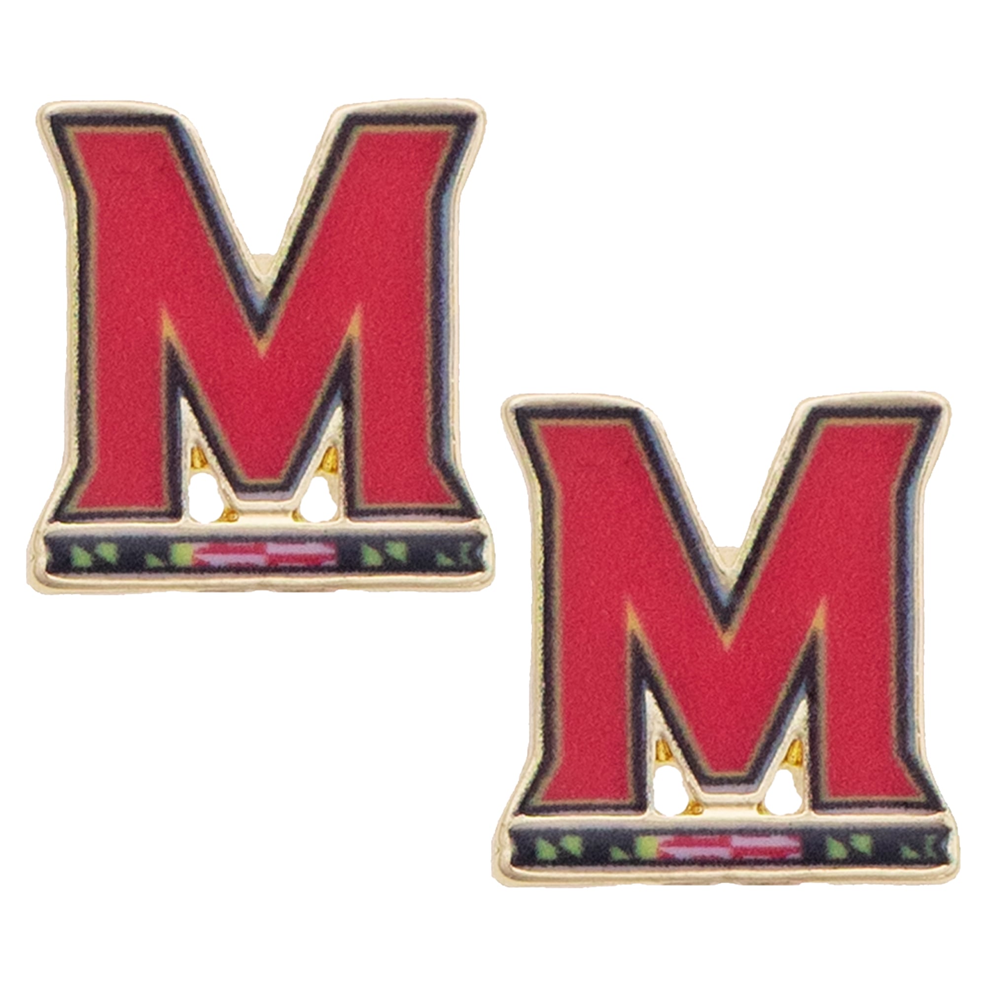 Women's CANVAS Style Maryland Terrapins Logo Stud Earrings