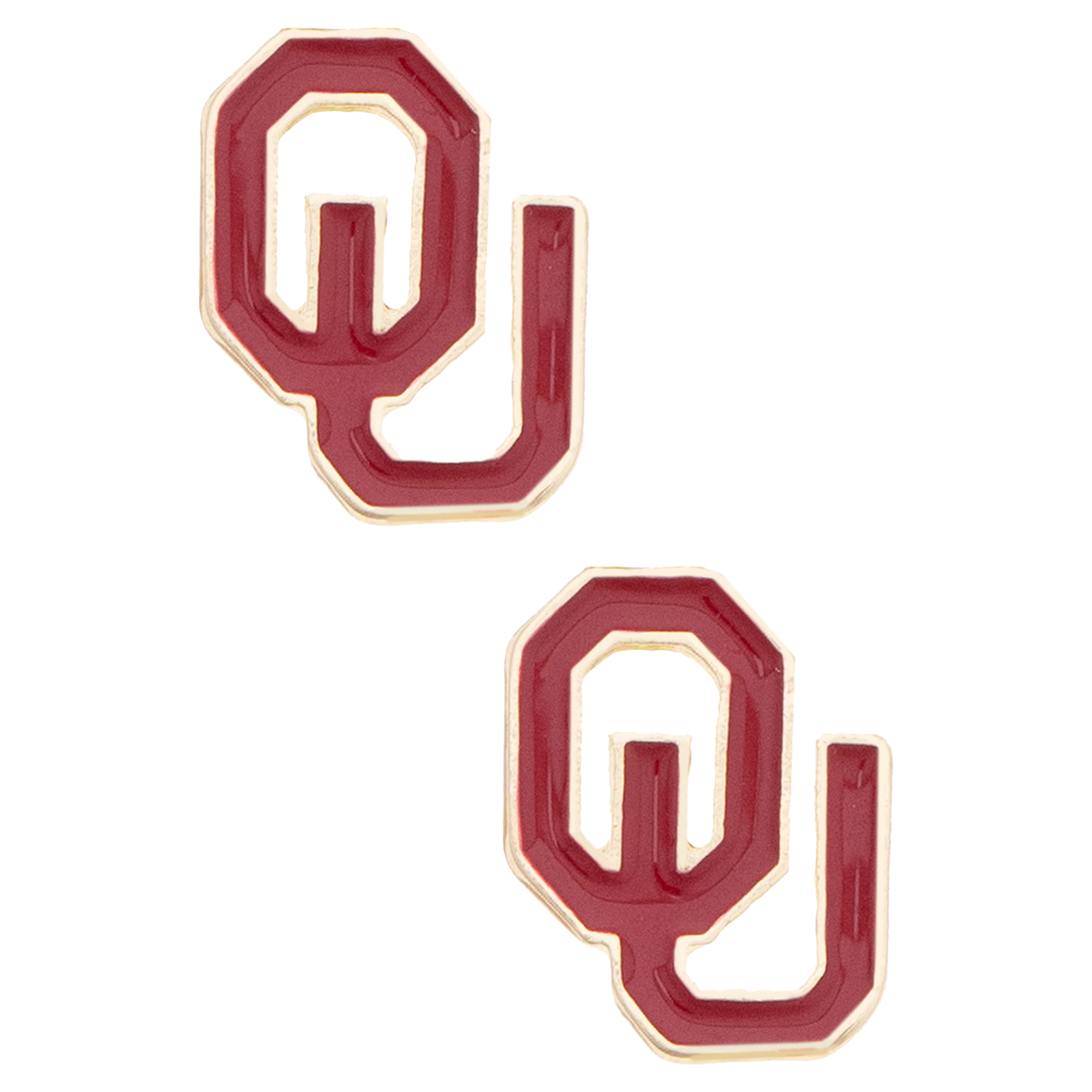 Women's CANVAS Style Oklahoma Sooners Logo Stud Earrings