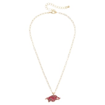 Women's CANVAS Style Arkansas Razorbacks 18K Gold-Plated Enamel Pendant Necklace
