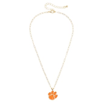 Women's CANVAS Style Clemson Tigers 18K Gold-Plated Enamel Pendant Necklace