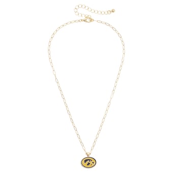 Women's CANVAS Style Iowa Hawkeyes 18K Gold-Plated Enamel Pendant Necklace