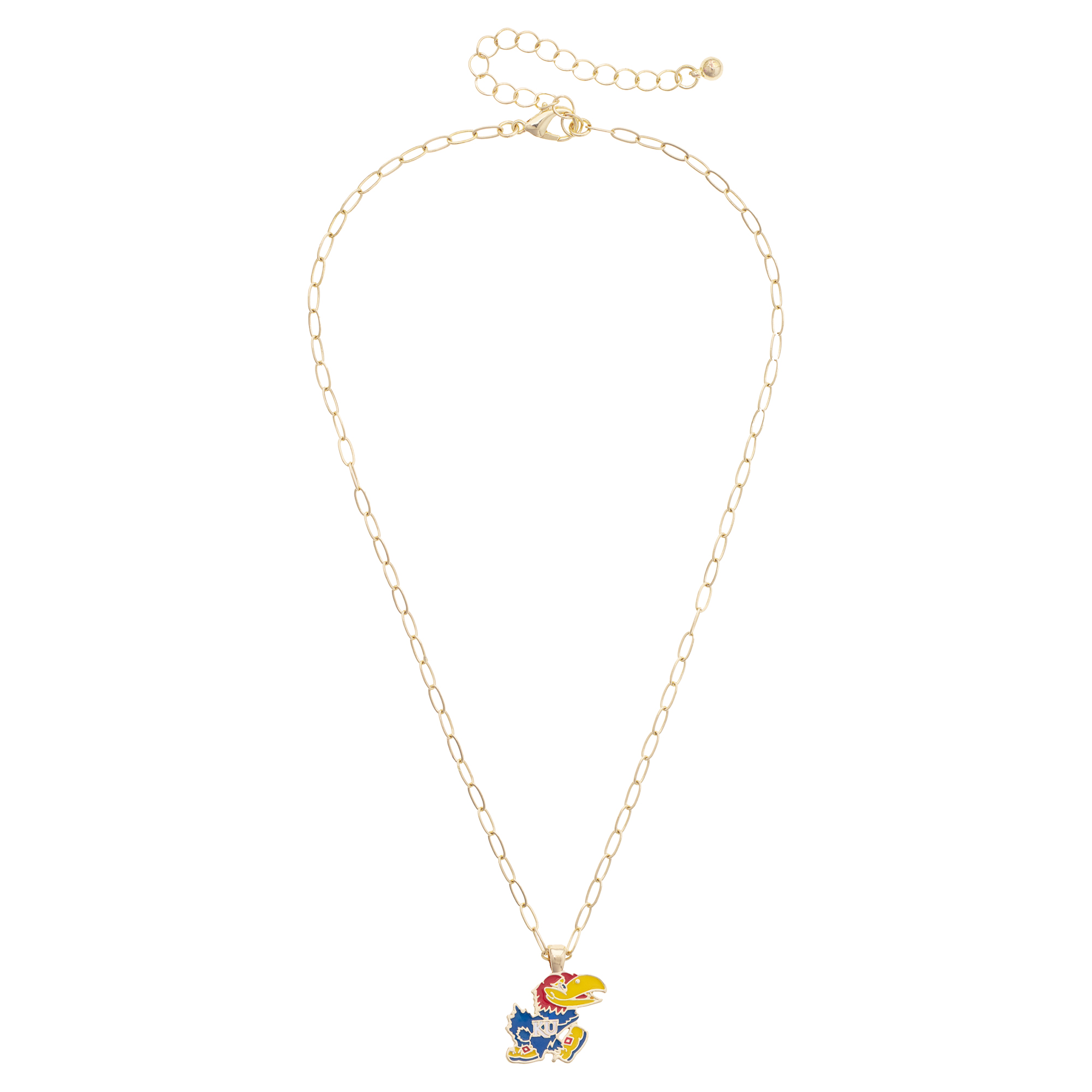 Women's CANVAS Style Kansas Jayhawks 18K Gold-Plated Enamel Pendant Necklace