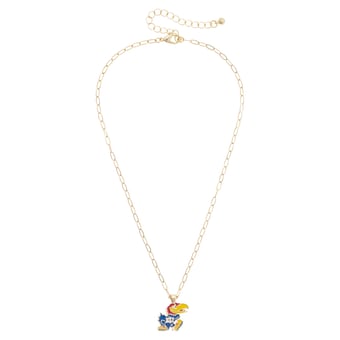 Women's CANVAS Style Kansas Jayhawks 18K Gold-Plated Enamel Pendant Necklace