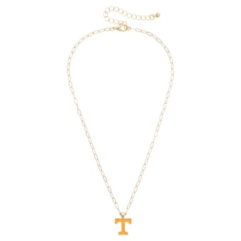 Women's CANVAS Style Tennessee Volunteers 18K Gold-Plated Enamel Pendant Necklace