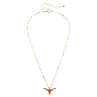 Women's CANVAS Style Texas Longhorns 18K Gold-Plated Enamel Pendant Necklace