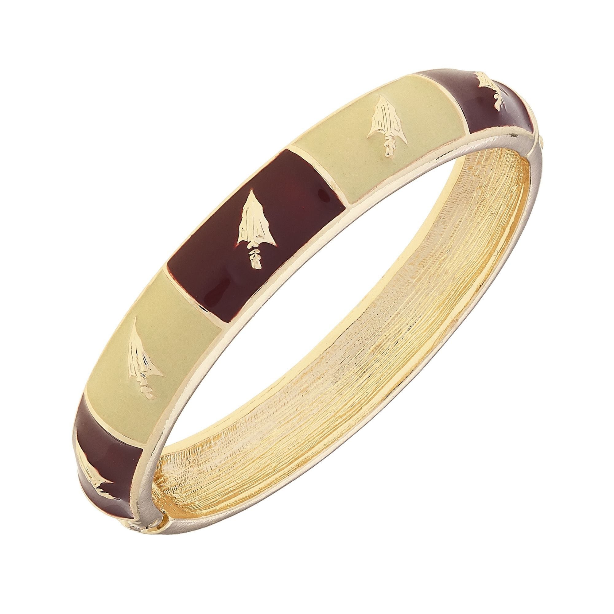 Women's CANVAS Style Florida State Seminoles Enamel Checkered Hinge Bangle