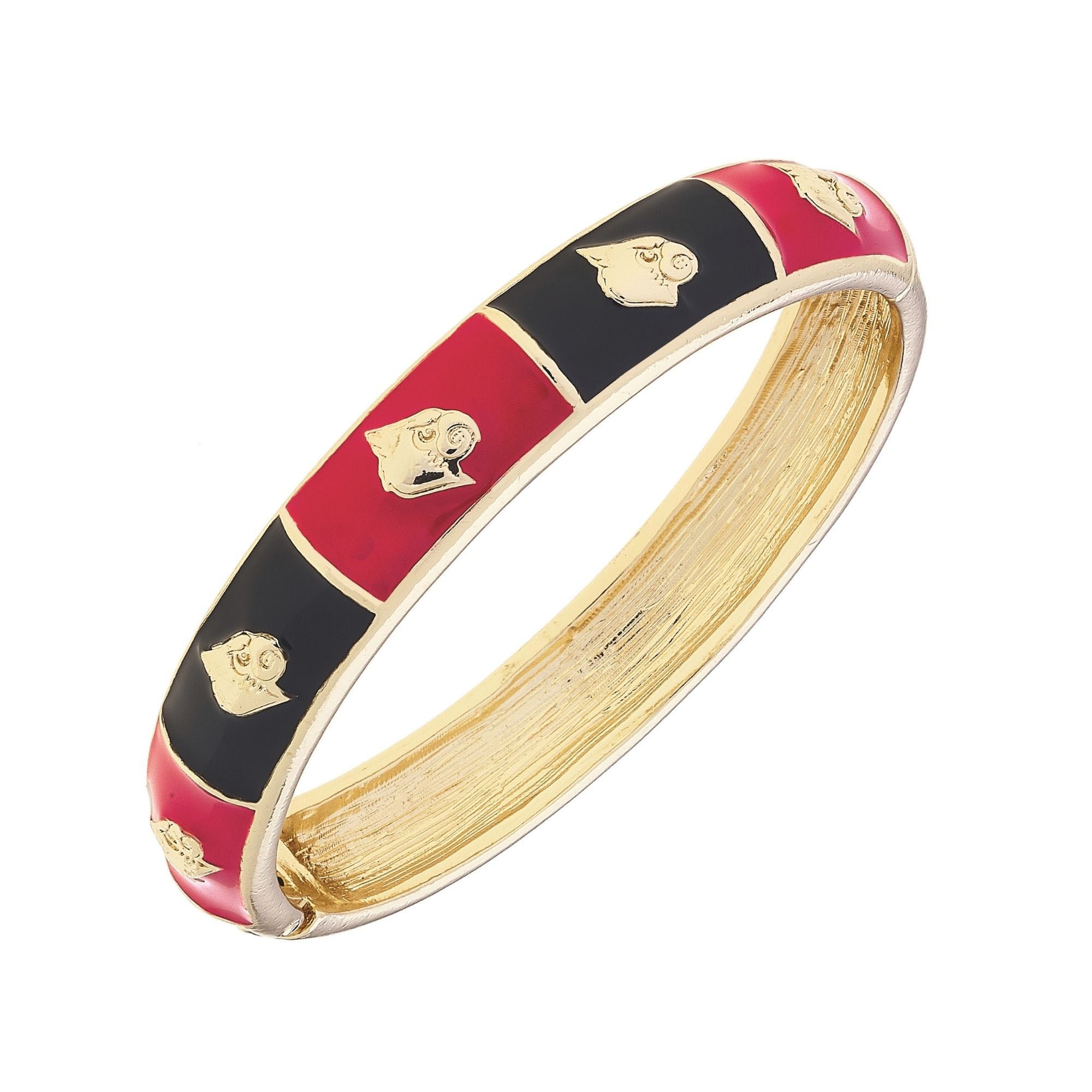 Women's CANVAS Style Louisville Cardinals Enamel Checkered Hinge Bangle