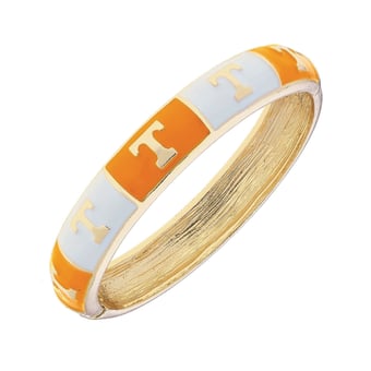 Women's CANVAS Style Tennessee Volunteers Enamel Checkered Hinge Bangle