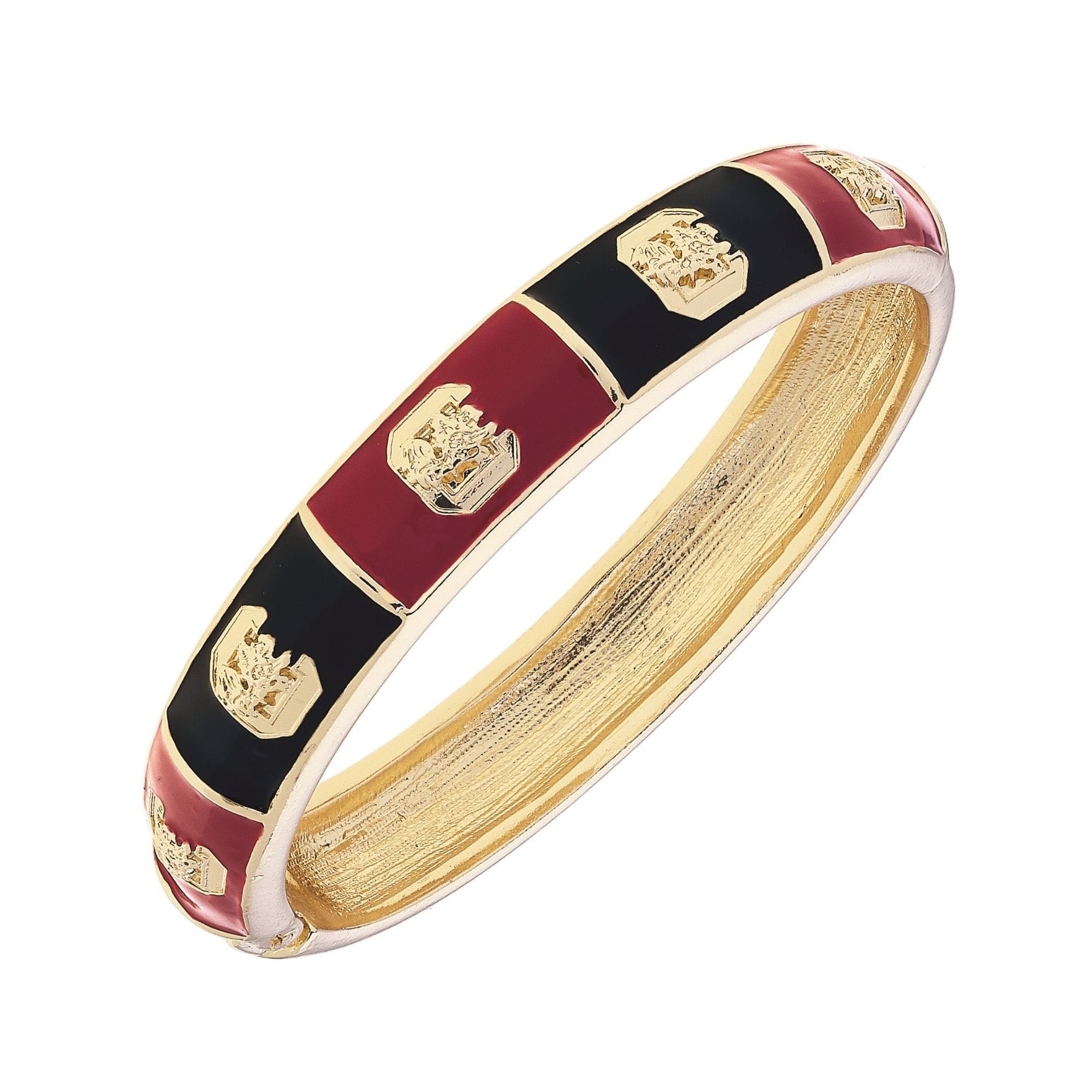 Women's CANVAS Style South Carolina Gamecocks Enamel Checkered Hinge Bangle