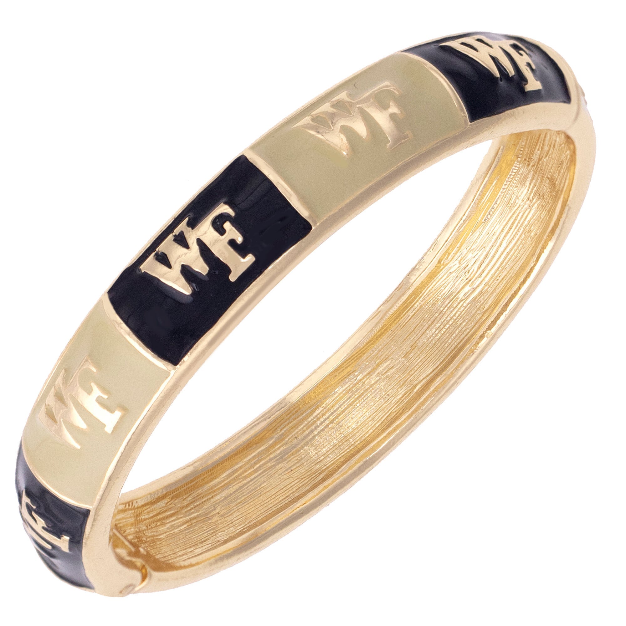 Women's CANVAS Style Wake Forest Demon Deacons Enamel Checkered Hinge Bangle