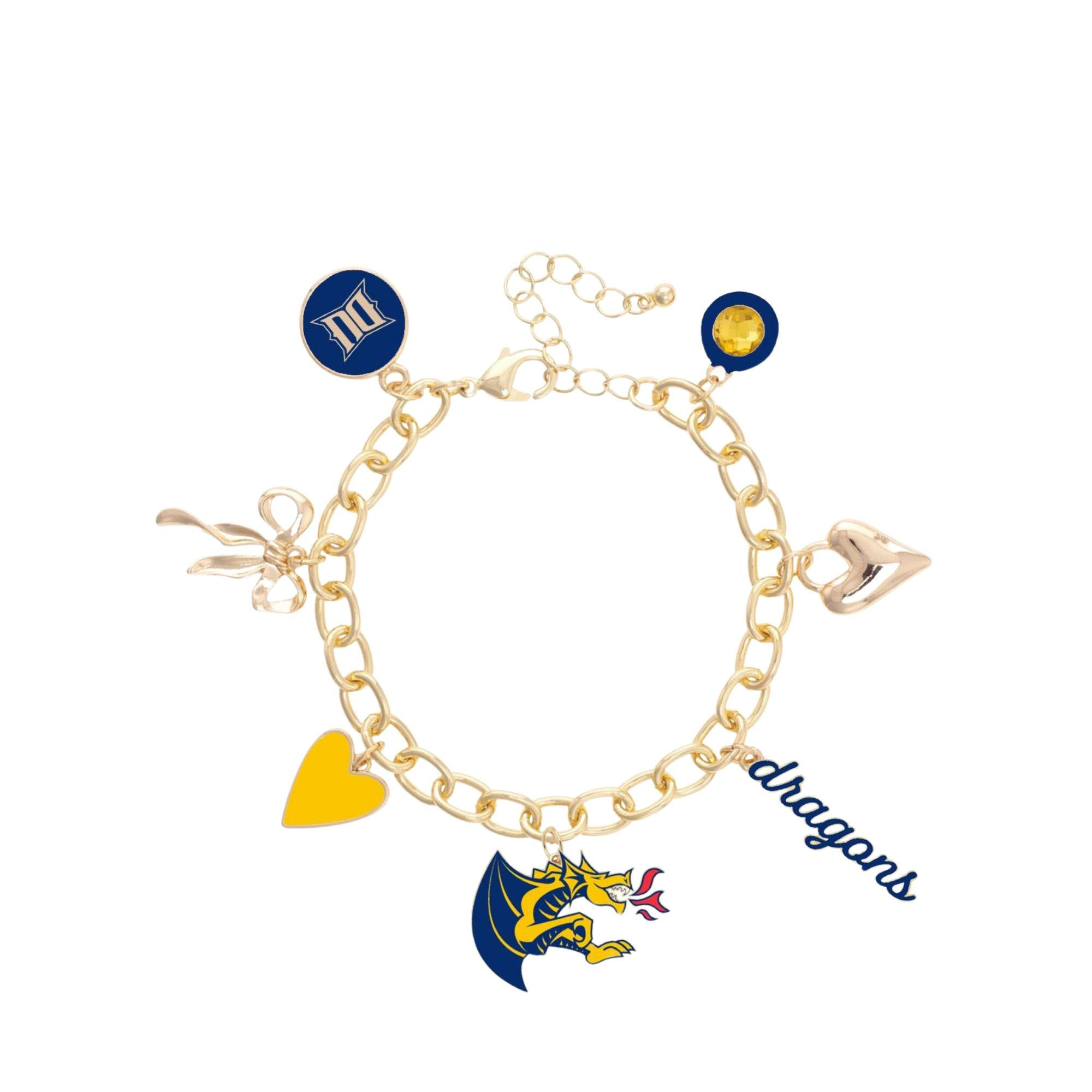 Women's CANVAS Style Drexel Dragons 18K Gold-Plated Chain Link Charm Bracelet