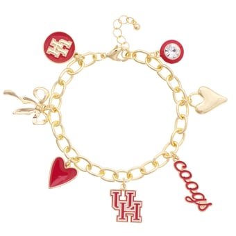 Women's CANVAS Style Houston Cougars 18K Gold-Plated Chain Link Charm Bracelet