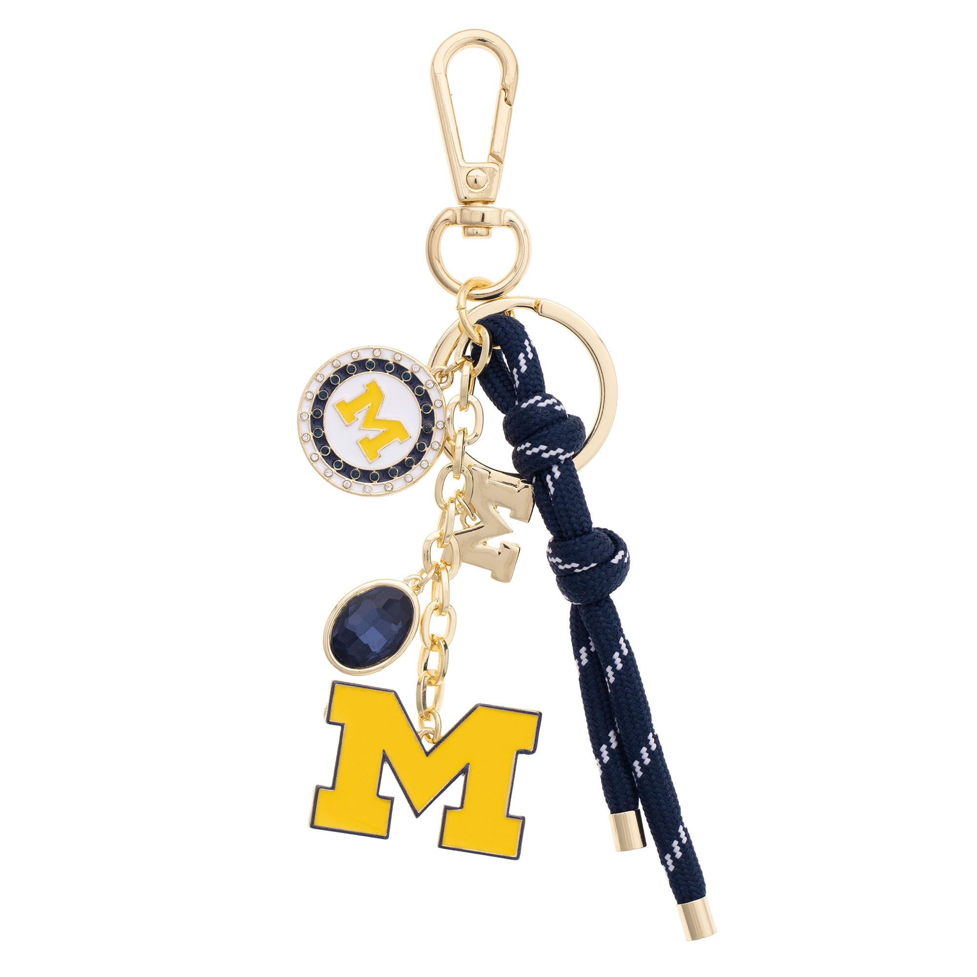Women's CANVAS Style Michigan Wolverines 18K Gold-Plated Cluster Bag Charm