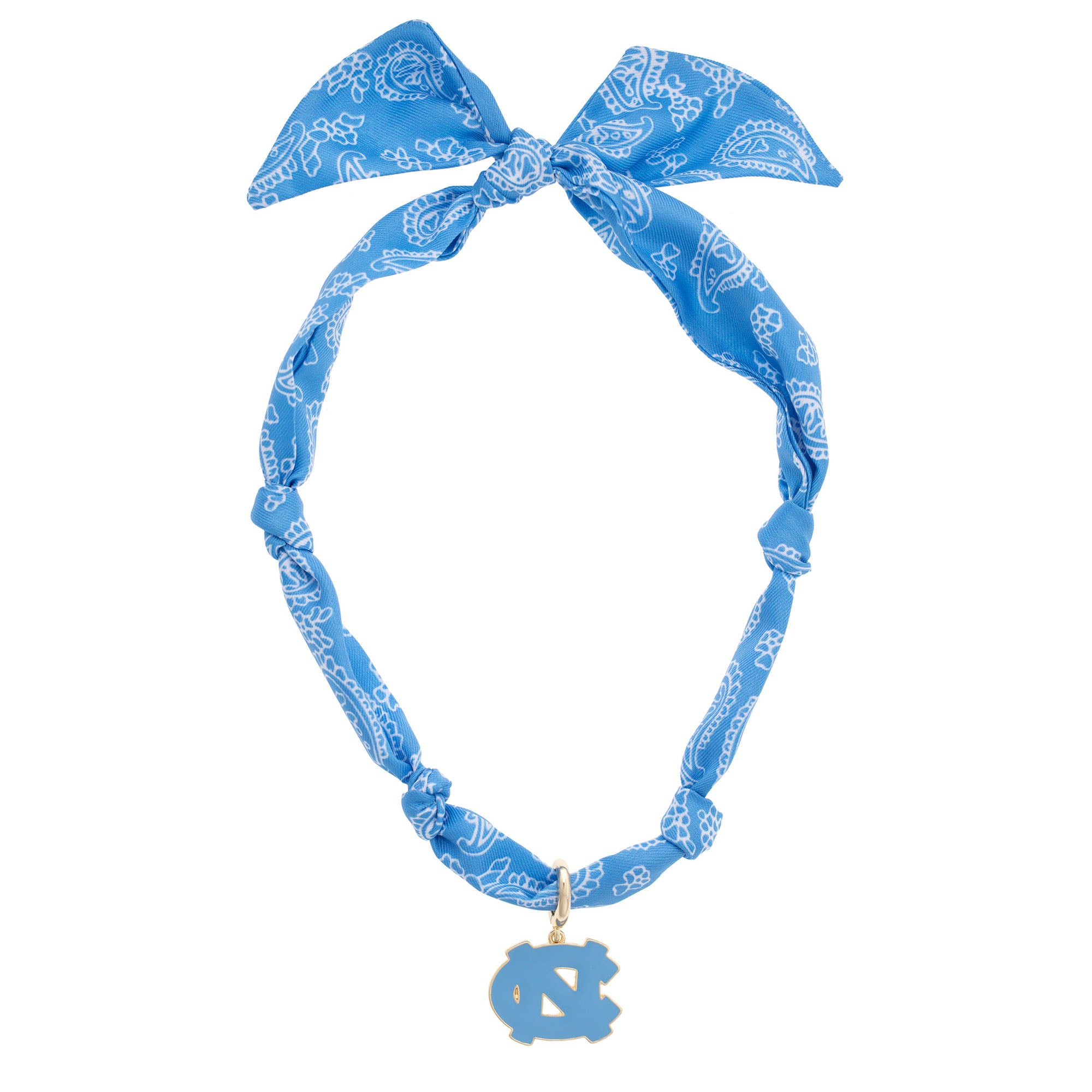 Women's CANVAS Style North Carolina Tar Heels Bandana Scarf Necklace with 18K Gold-Plated Pendant