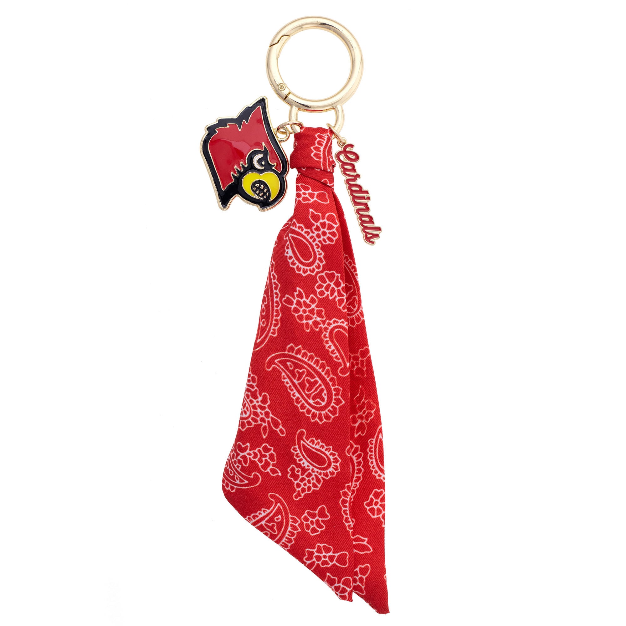 Women's CANVAS Style Louisville Cardinals 18K Gold-Plated Logo Bandana Scarf Bag Charm
