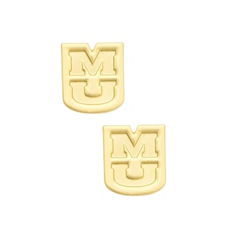 Women's CANVAS Style Missouri Tigers 24K Gold-Plated Stamped Earrings