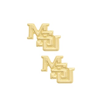 Women's CANVAS Style Mississippi State Bulldogs 24K Gold-Plated Stamped Earrings
