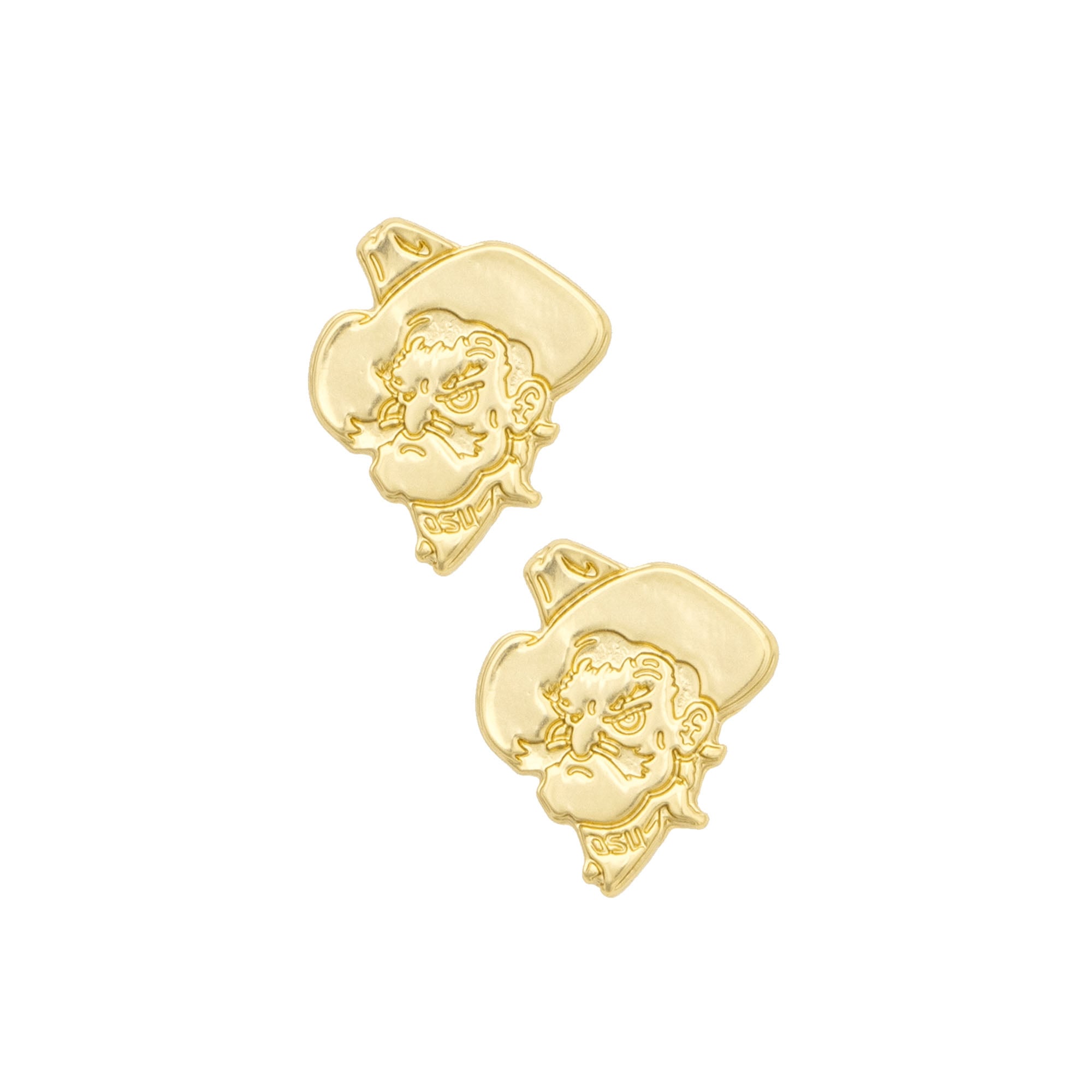 CANVAS Style Oklahoma State Cowboys 24K Gold-Plated Stamped Earrings