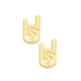 Women's CANVAS Style Texas Longhorns 24K Gold-Plated Stamped Earrings