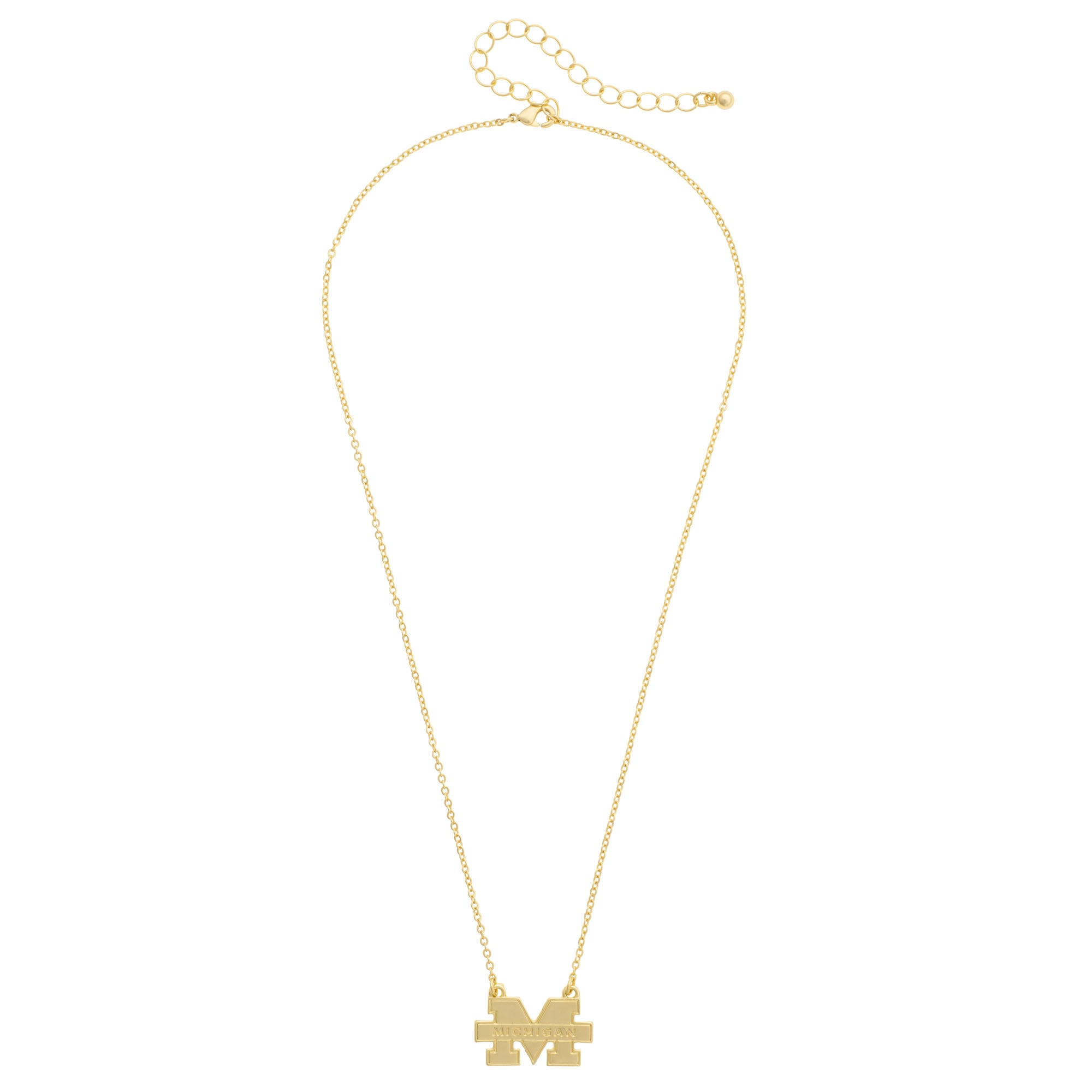 CANVAS Style Michigan Wolverines 24K Gold-Plated Stamped Necklace
