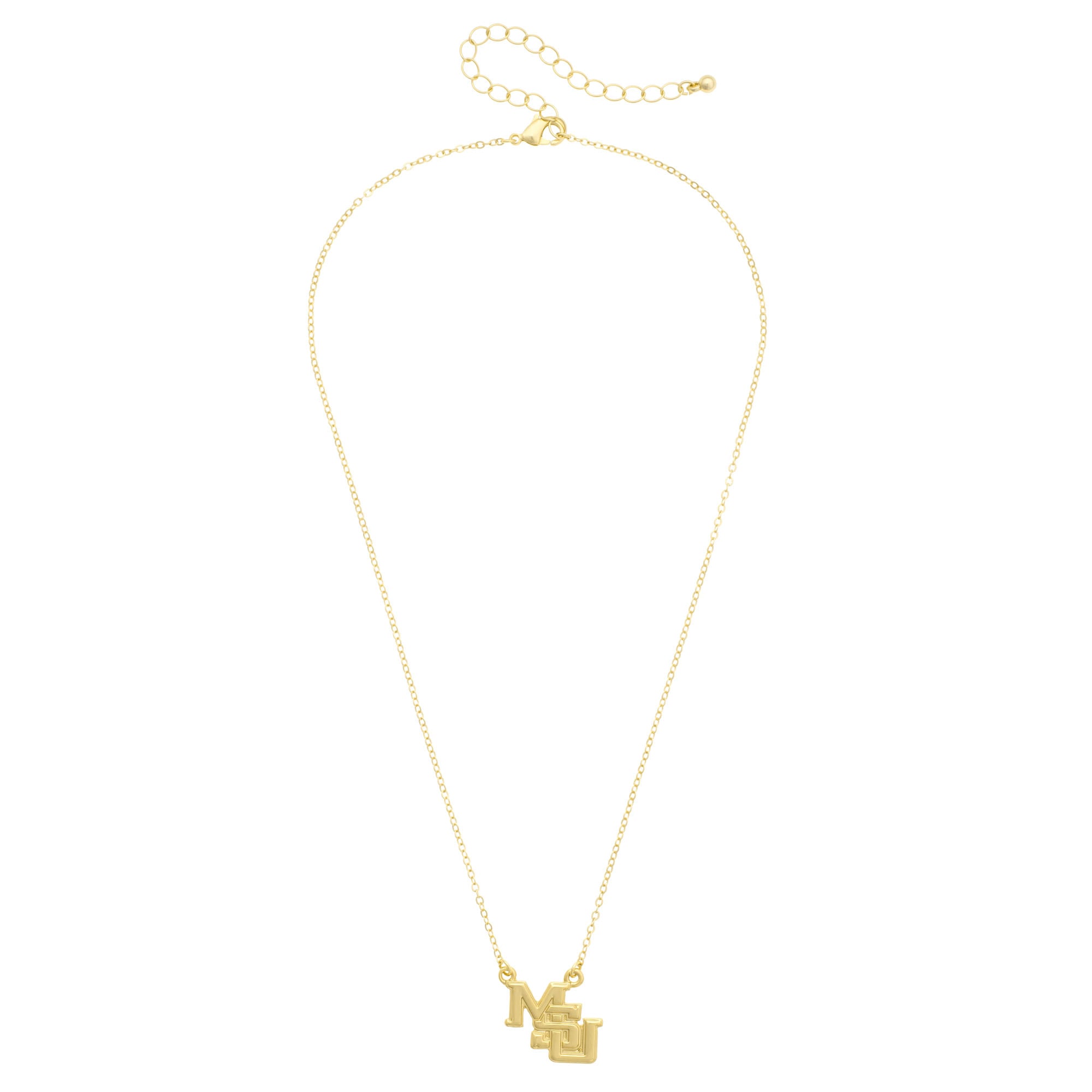Women's CANVAS Style Mississippi State Bulldogs 24K Gold-Plated Stamped Necklace