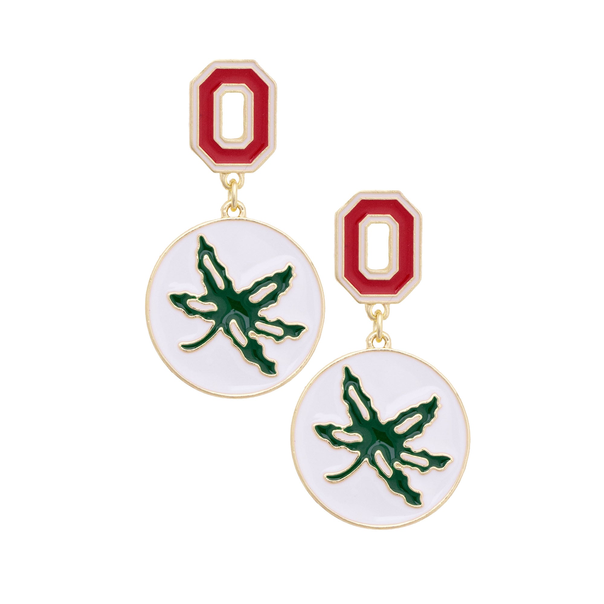 CANVAS Style Ohio State Buckeyes Enamel Drop Earrings