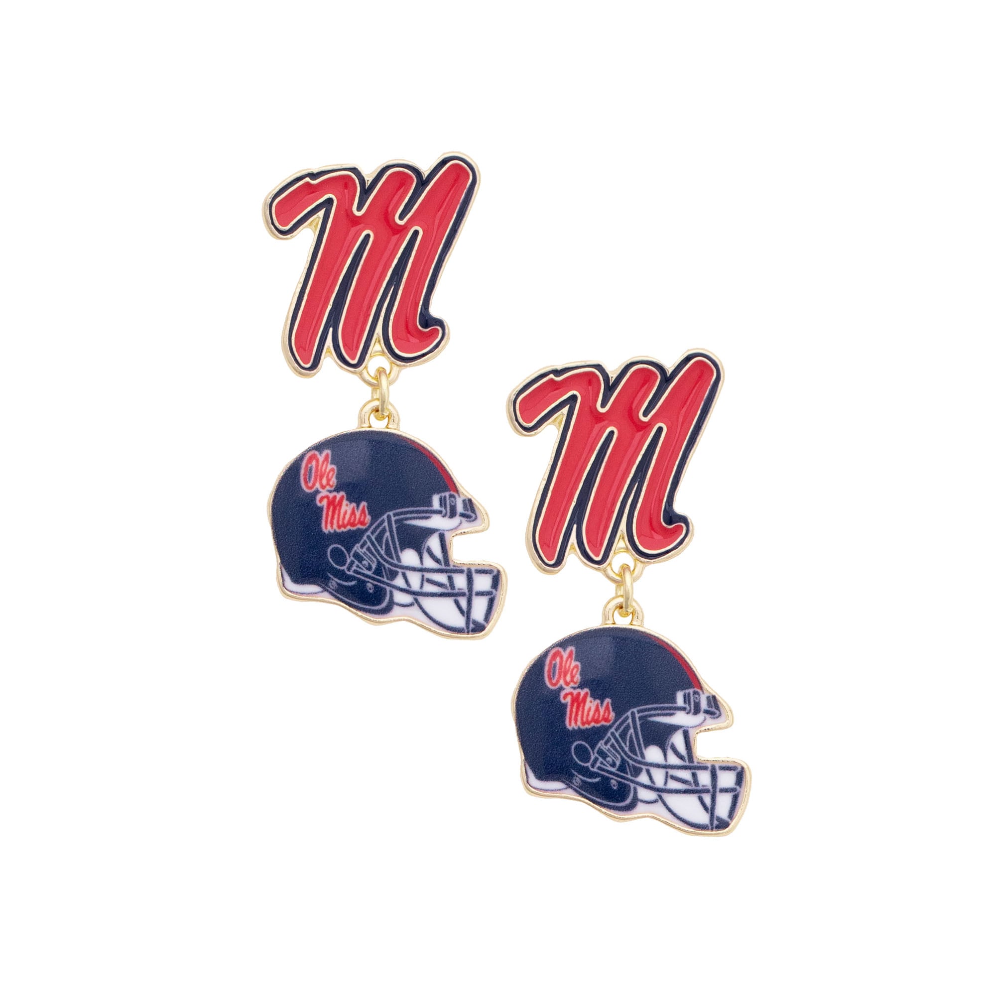 Women's CANVAS Style Ole Miss Rebels Enamel Drop Earrings