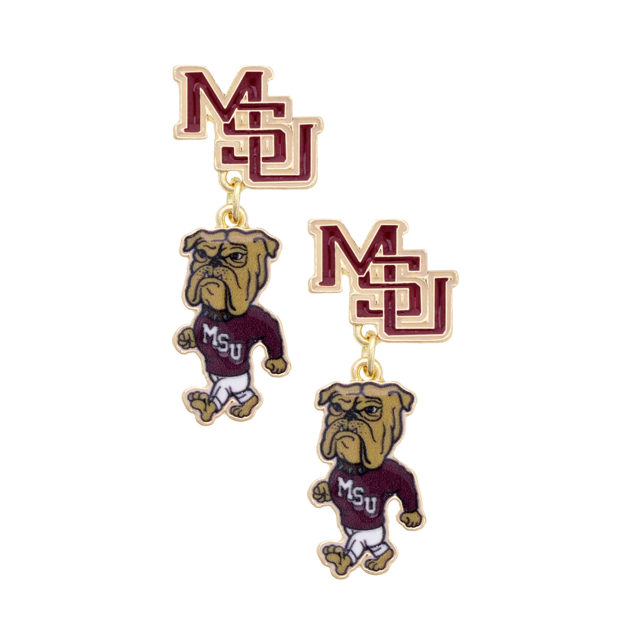CANVAS Style Mississippi State Bulldogs Enamel Drop Earrings
