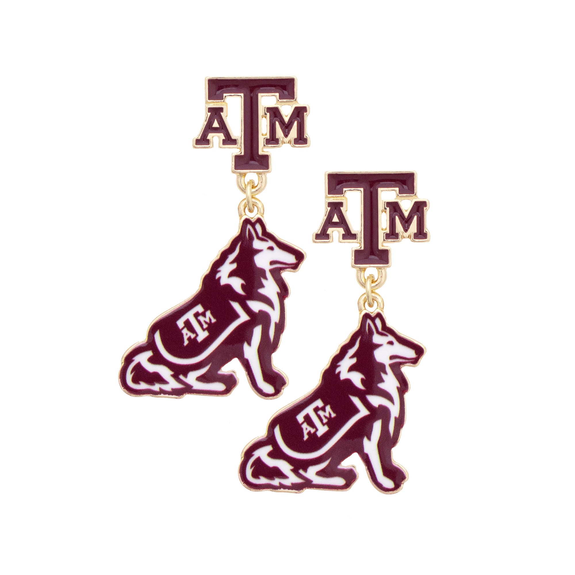 CANVAS Style Texas A&M Aggies Enamel Drop Earrings