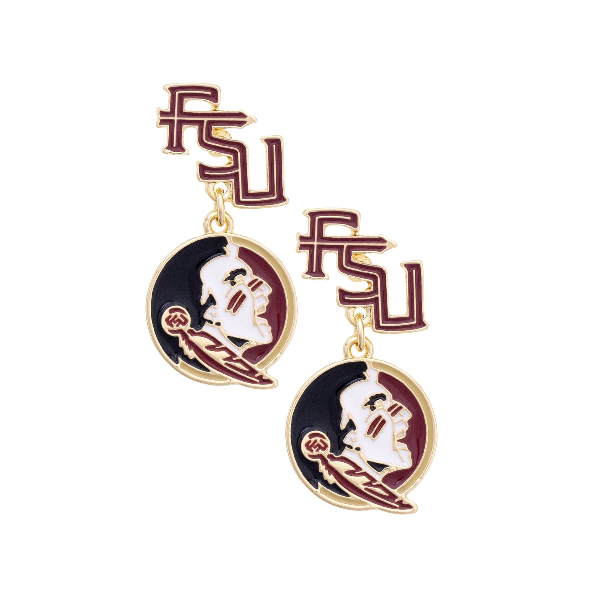 Women's CANVAS Style Florida State Seminoles Enamel Drop Earrings