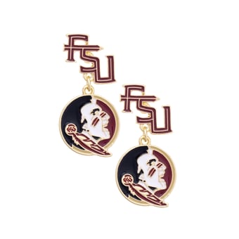 Women's CANVAS Style Florida State Seminoles Enamel Drop Earrings