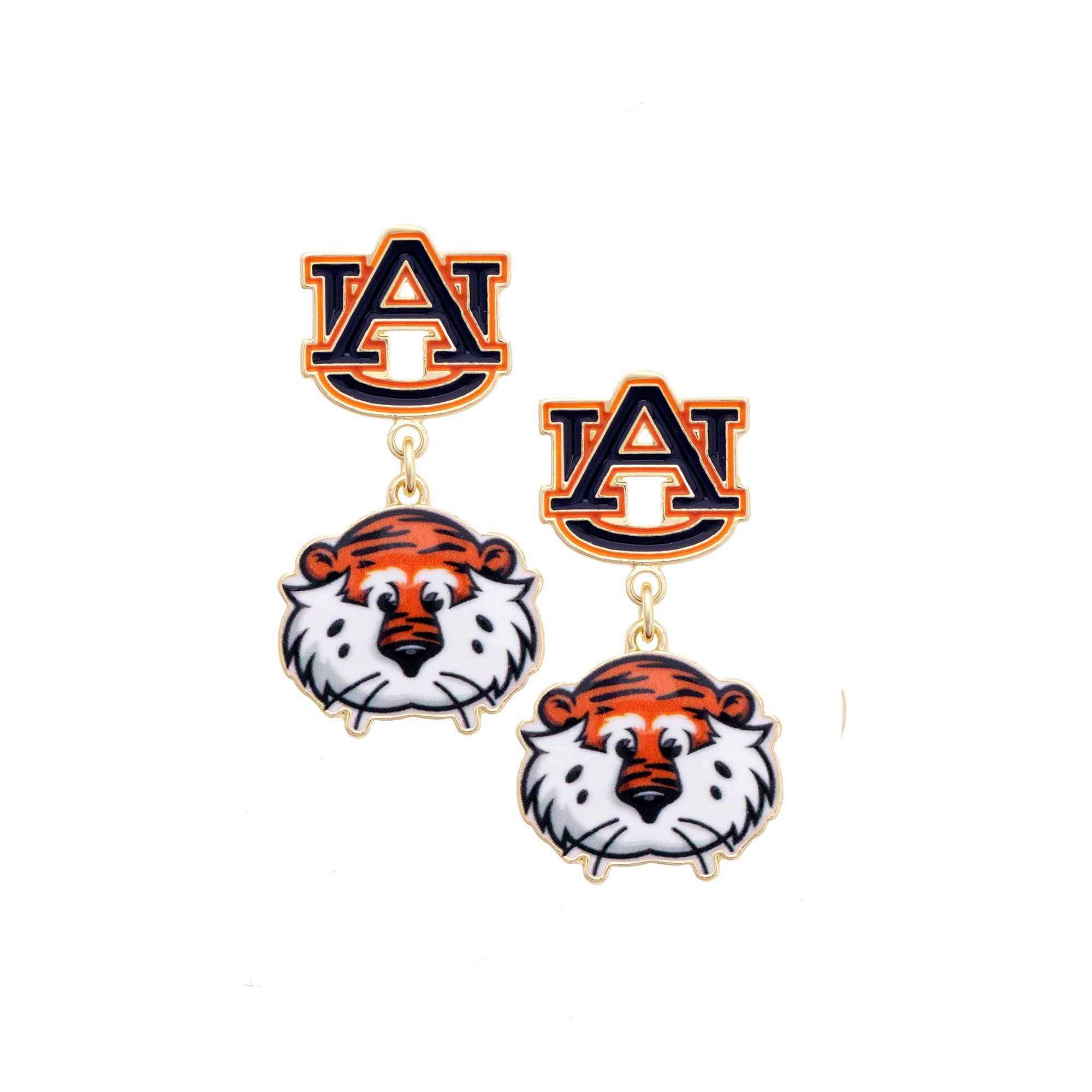Women's CANVAS Style Auburn Tigers Enamel Drop Earrings