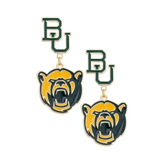 Women's CANVAS Style Baylor Bears Enamel Drop Earrings